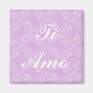 Íman ti amo. teste padrão violeta floral do laço. tex