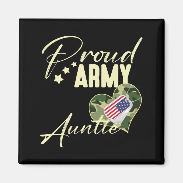 Íman Tia do Exército Orgulhosamente Camuflada Placa de  (Frente)