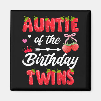 Íman Tia dos Gêmeos de Aniversário Menina de 1º Anivers