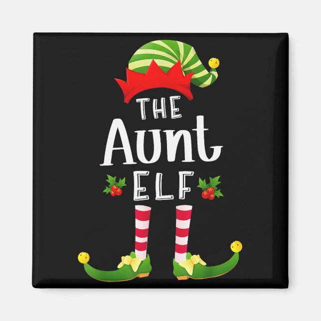 Íman Tia Elfito de Natal Camisa de Dormir Combinando Fe (Frente)