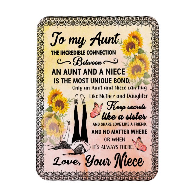 Íman Tia Gifts | Carta À Minha Tia Love Da Niece (Vertical)