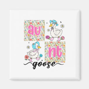 Íman Tia Goose Feliz dia de as mães Floral Para A Tia N