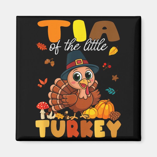 Íman Tia Of The Little Turkey Thanksgiving Baby Shower  (Frente)