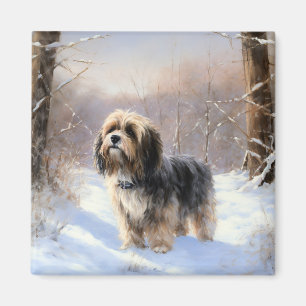 Íman Tibetan Terrier Deixe Nevar Natal