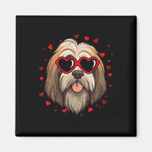 Íman Tibetan Terrier Dia dos Namorados Coração Amantes