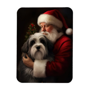 Íman Tibetan Terrier Papai Noel Natal Festivo 