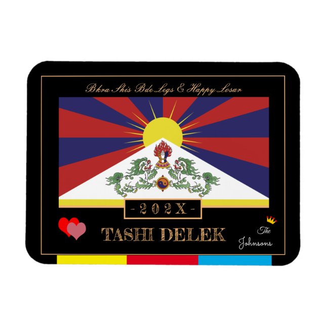 Íman Tibetano - Losar & Tashi Delek - Ano Novo /flag Ti (Horizontal)