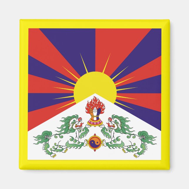Íman Tibete, Leões de Neve, Bandeira Tibetana - Os Hima (Frente)