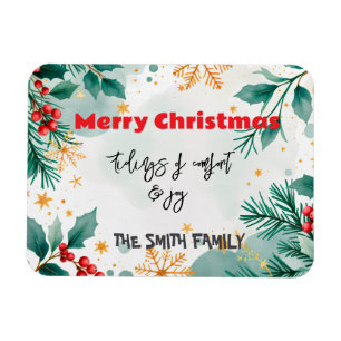 Íman Tidings personalizadas de aquarela de conforto e a