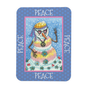 ÍMAN  TIE DYE GROOVY SNOWMAN, PAZ NO NATAL DA TERRA