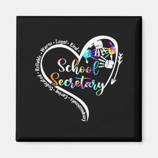 Íman Tie Dye Heart School Secretary Life Cute Back to