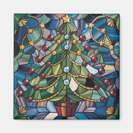 Íman Tiffany-Style Stained Glass Christmas Tree