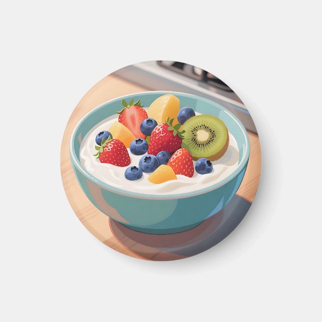 Íman Tigela de Iogurte com Frutas Frescas (Frente)
