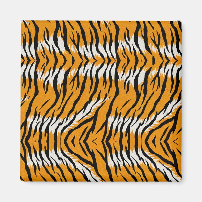Íman Tiger Skin Animal Print Pattern Design (Frente)