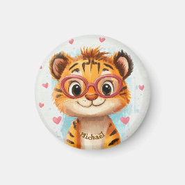 Íman Tiger Valentine's Day Heart Badge Kids School