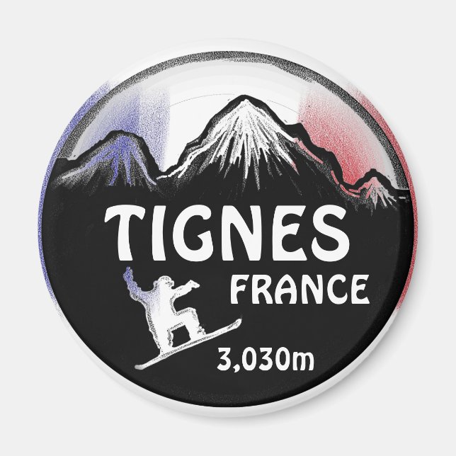 Íman Tignes France sinaliza o design de arte do snowboa (Frente)