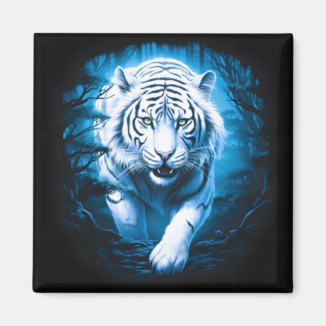 Íman Tigre Branco Selvagem Florestal (Frente)