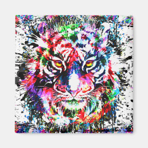 Íman Tigre Colorido - Tigre Abstrato