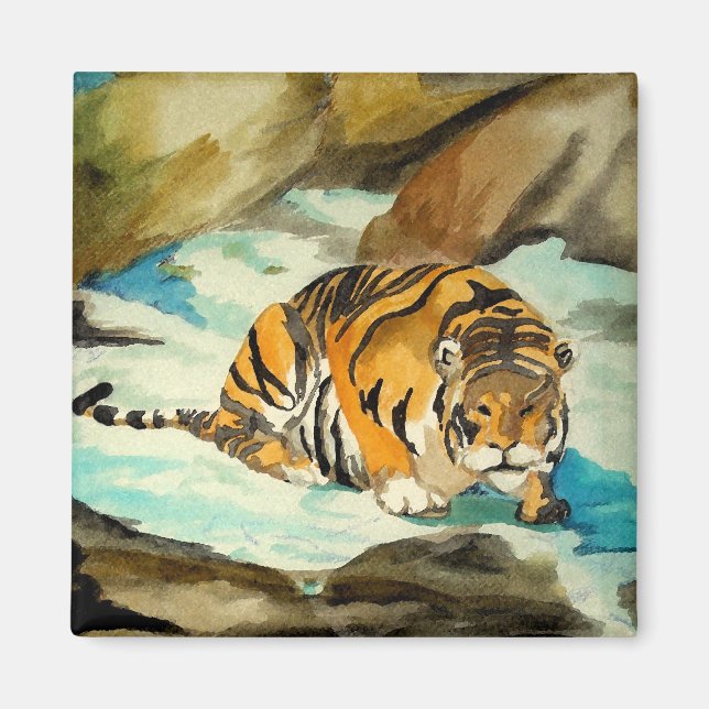 Íman Tigre de Aquarela (Frente)