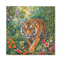 Tigre de Bengala Vibrante Selva de Bambu