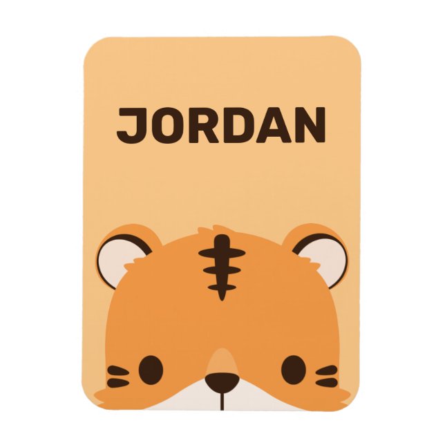 Íman Tigre de Cuta com Nome Personalizado (Vertical)