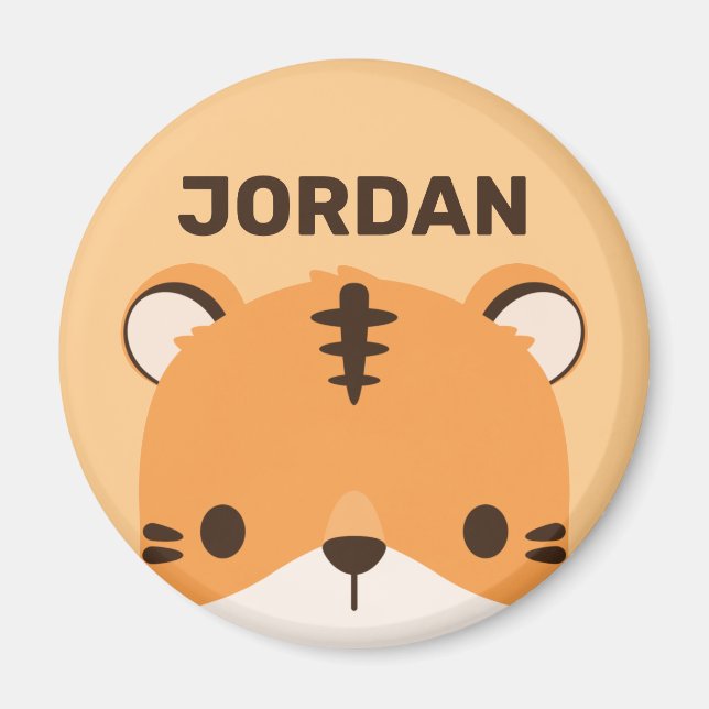 Íman Tigre de Cuta com Nome Personalizado (Frente)