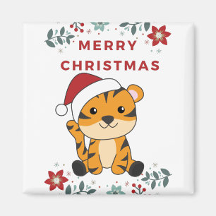 Íman Tigre de Natal - Neve de inverno - Tigre