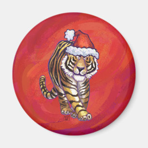 Íman Tigre Natal em Vermelho