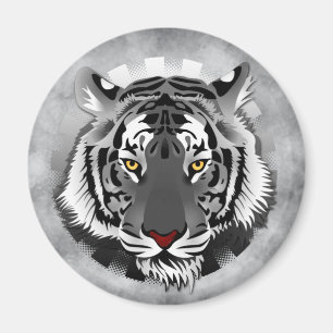 Íman Tigre Preto E Branco