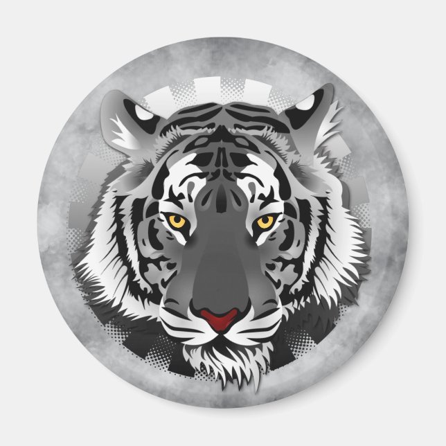 Íman Tigre Preto E Branco (Frente)