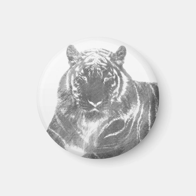 Íman Tigre Preto e Branco (Frente)