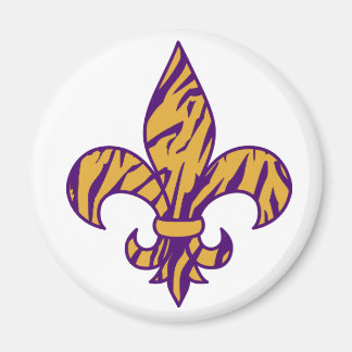 Íman Tigre Roxo e Dourado Fleur de Lis Magnet