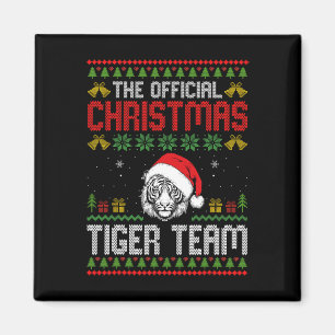 Íman Tigre Usando Chapéu de Papai Noel Luzes de Natal F