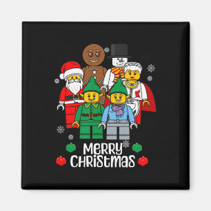 Íman Tijolos de Construção de Natal Feliz Papai Noel El