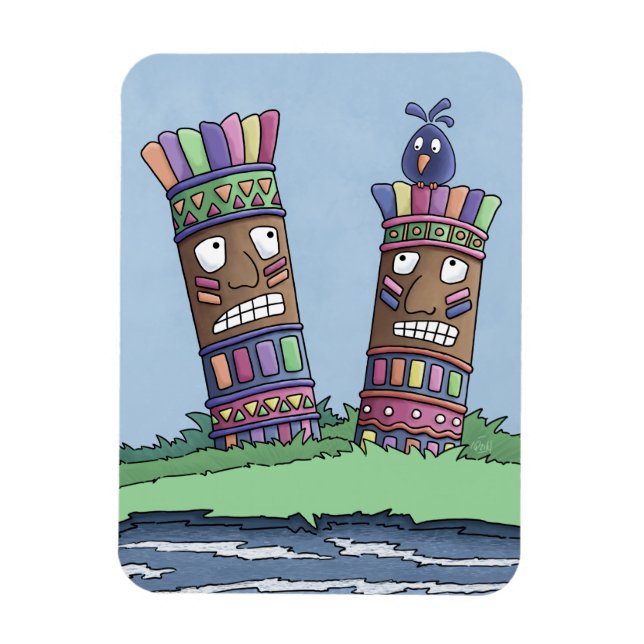 Íman Tiki Bird Plum Magnet (Vertical)