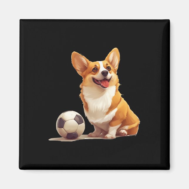 Íman Time de Futebol de Corgi Ll Esporte Equipe Animal  (Frente)