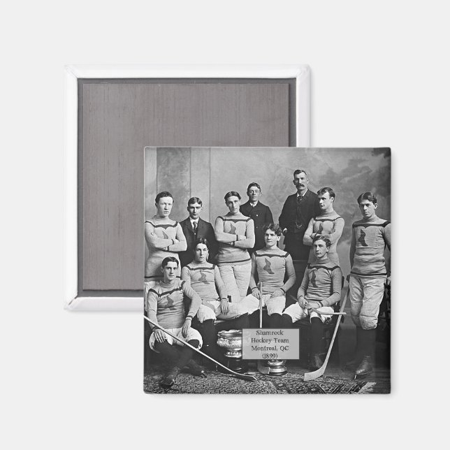 Íman Time de Hóquei Shamrock, Montreal, QC 1899 (Front/Back)
