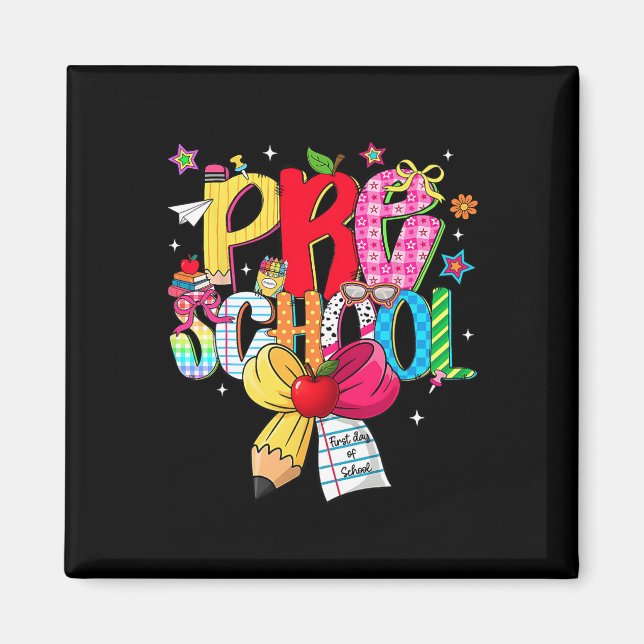 Íman Time de Sonho da Pré-Escola Preppy de Volta às Aul (Frente)