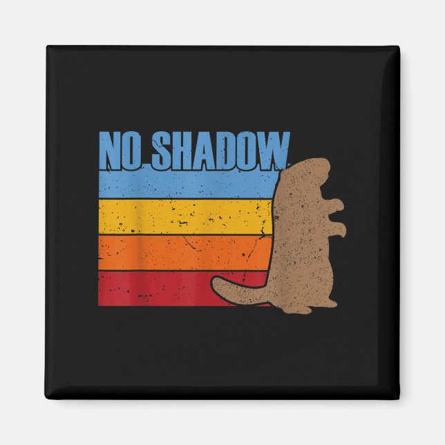 Íman Time No Shadow Groundhog - Vintage Retro Groundhog (Frente)