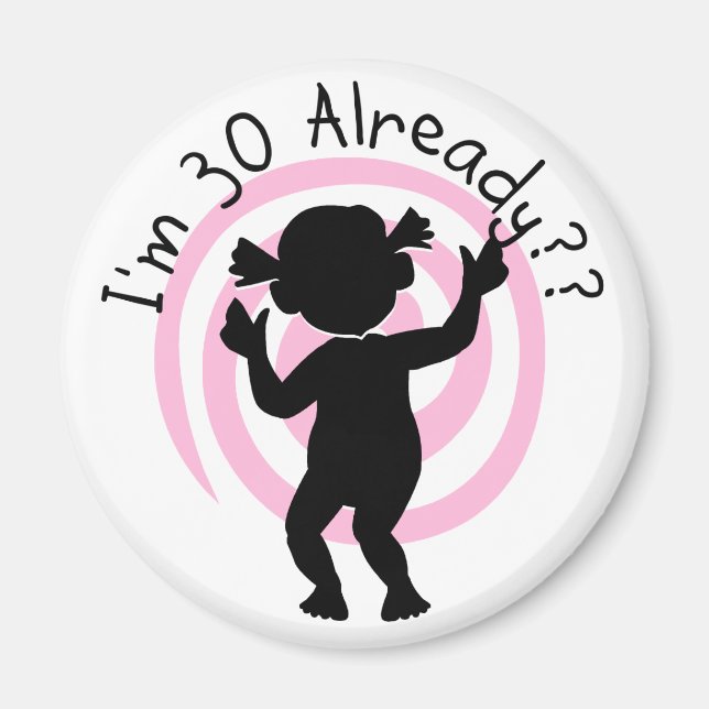 Íman Time Warp 30 já T-shirts e presentes (Frente)