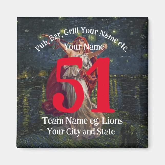 Íman TimeMachine Pub Bar Grill Name Number Your Name (Frente)