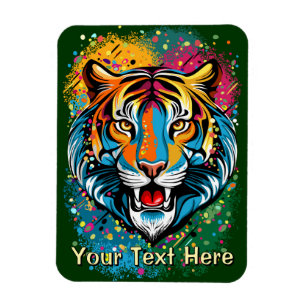 Íman Tinta de cores Arco-íris Cabeça de Tigre