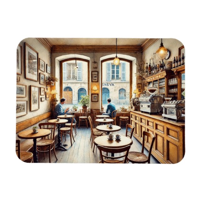 Íman Tiny Coffeeshop na Suiça de Genebra (Horizontal)