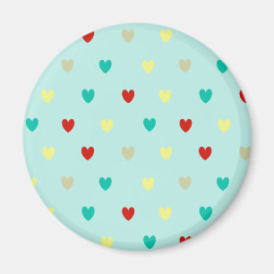 Íman Tiny polka corações em verde-marinho