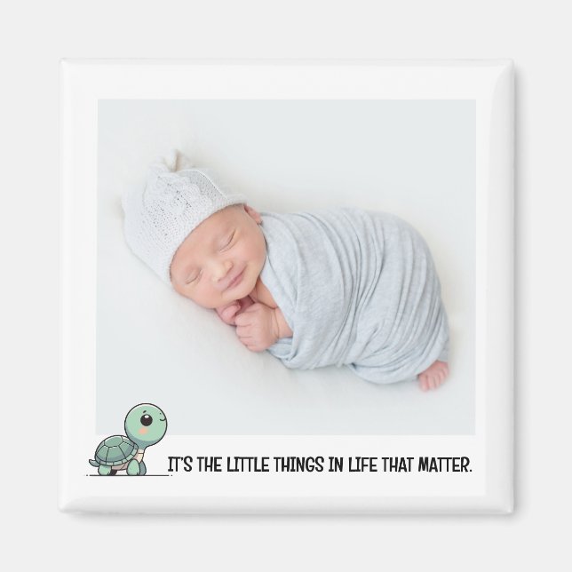 Íman Tiny Turtle Baby Photo Magnet (Frente)