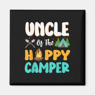 Íman Tio da Família Feliz Camper Aniversário de Acampam