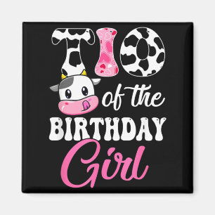 Íman Tio Da Menina Do Fazendeiro Vaca 1º Aniversário