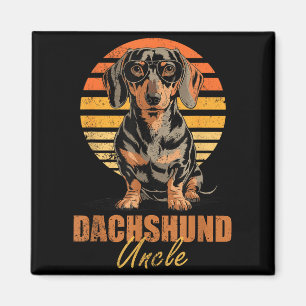 Íman Tio Dachshund Retro Legal Engraçado Amante de Cães