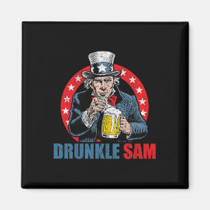Íman Tio Sam Bêbado Engraçado 4 De Julho Tio Sam Cervej