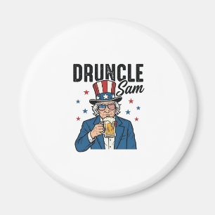 Íman Tio Sam Engraçado Desenho Vetorial de Cerveja Patr
